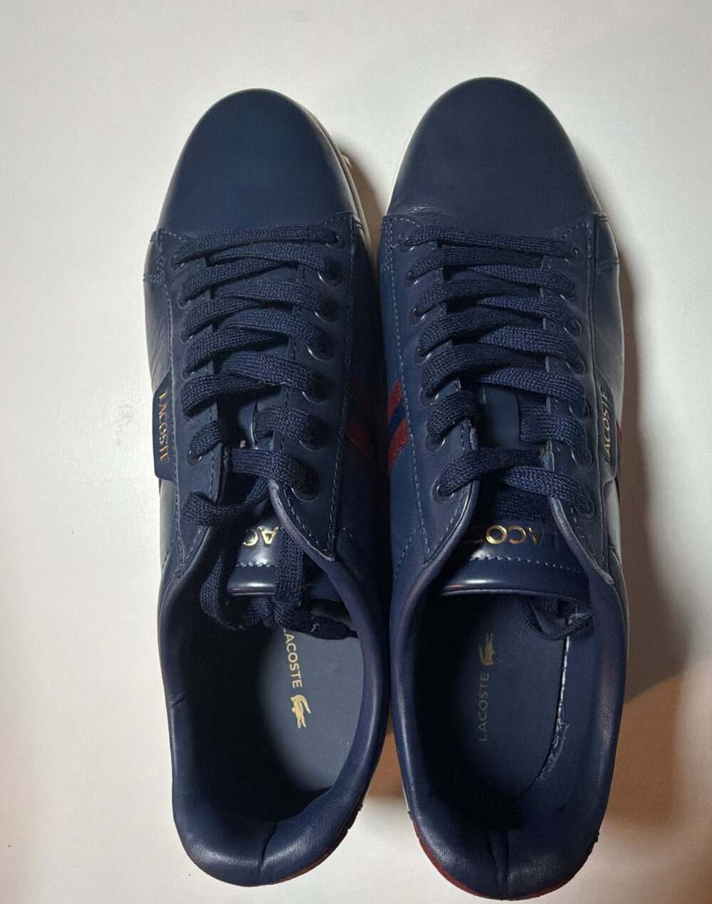 Lacoste Carnaby Evo 419 3 SMA Size 11 Blue Leather Sneakers